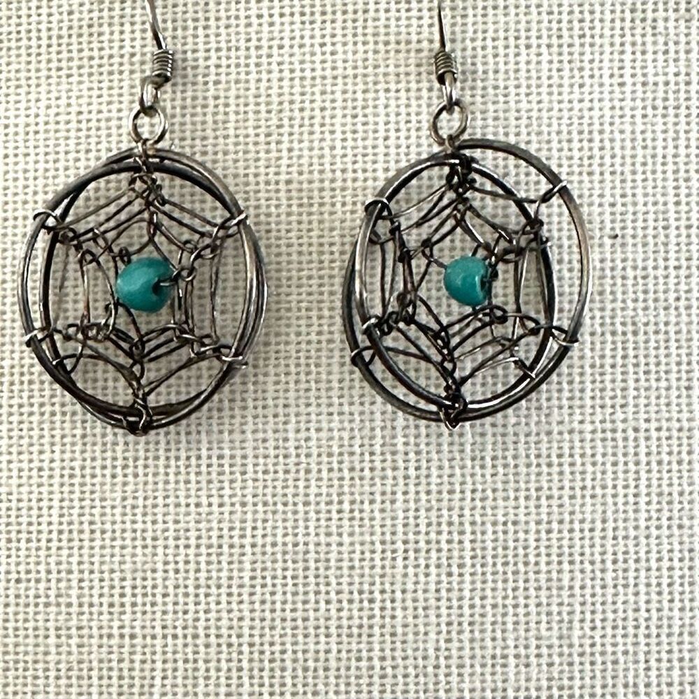 Steampunk Dream Catcher Earrings Sterling silver